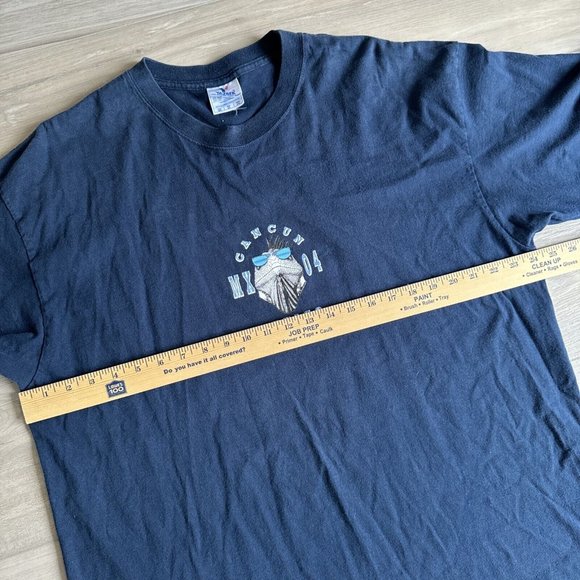 Cancun Mexico Shirt Adult XXL Blue Iguana Bad As Iguana Be Shirt Y2K Yazbek - Picture 5 of 8